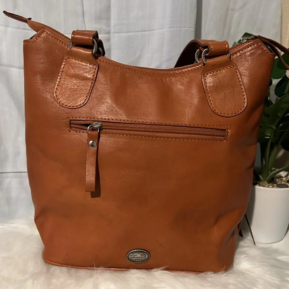 American West Womens Tribal Weave Golden Tan Leather Handbag - Picture 4 of 10